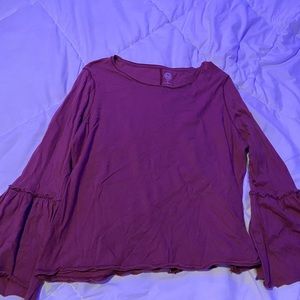 Long sleeve blouse with ruffle sleeves. Size XL